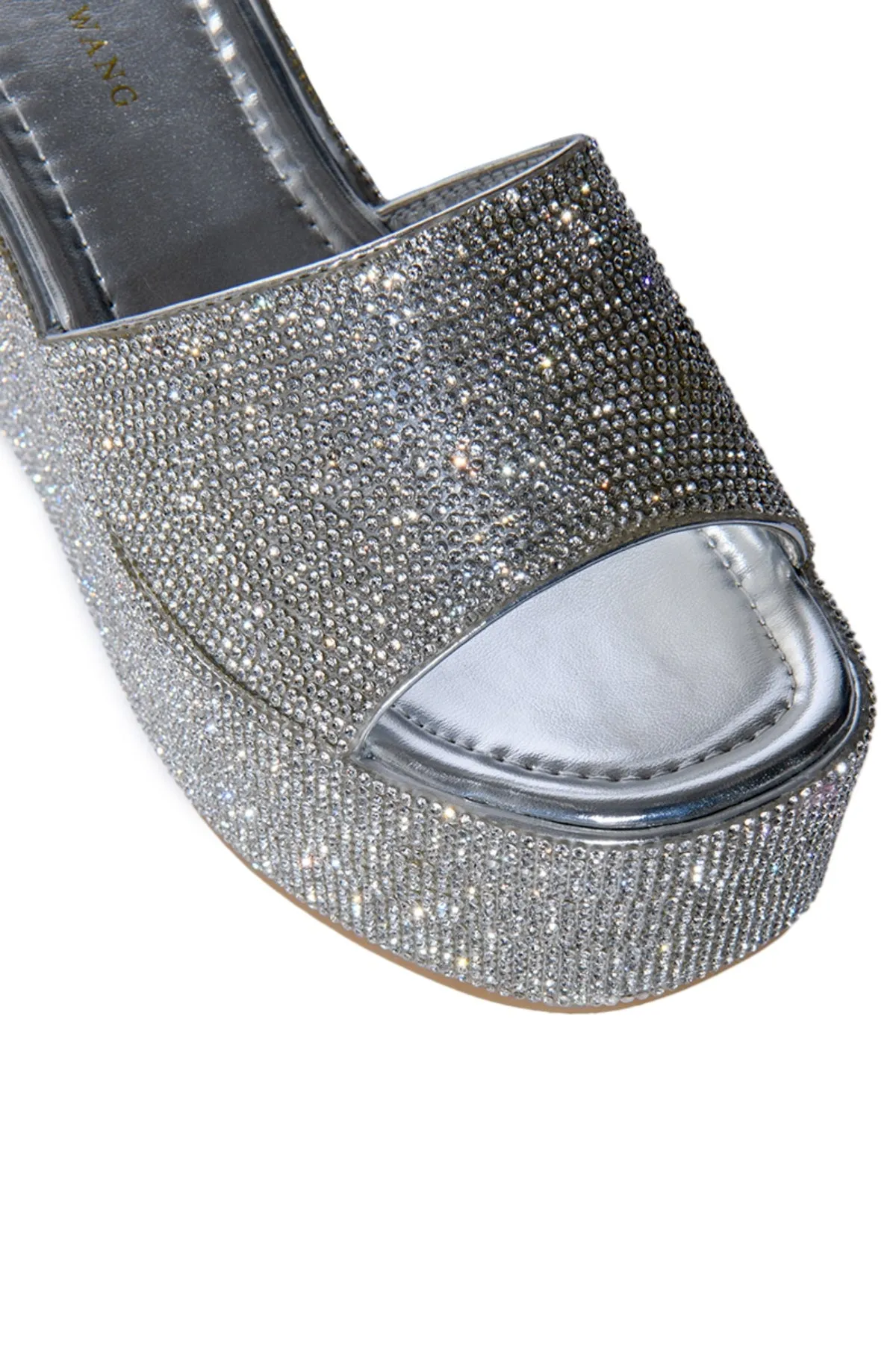 ARROW-SILVER CRYSTAL FLATFORM SANDAL