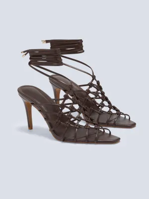 Azizi Strappy Peep-Toe Heel