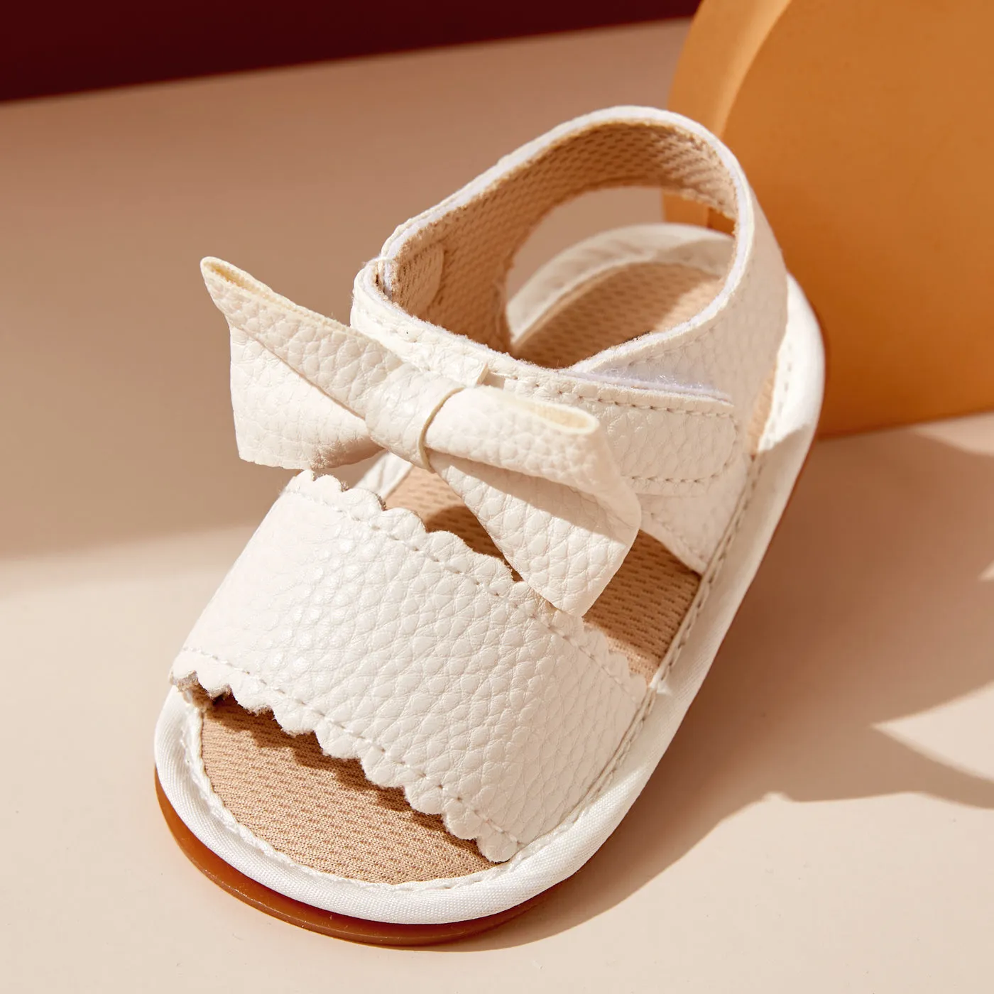 Baby / Toddler Solid Bowknot Velcro Closure Sandals