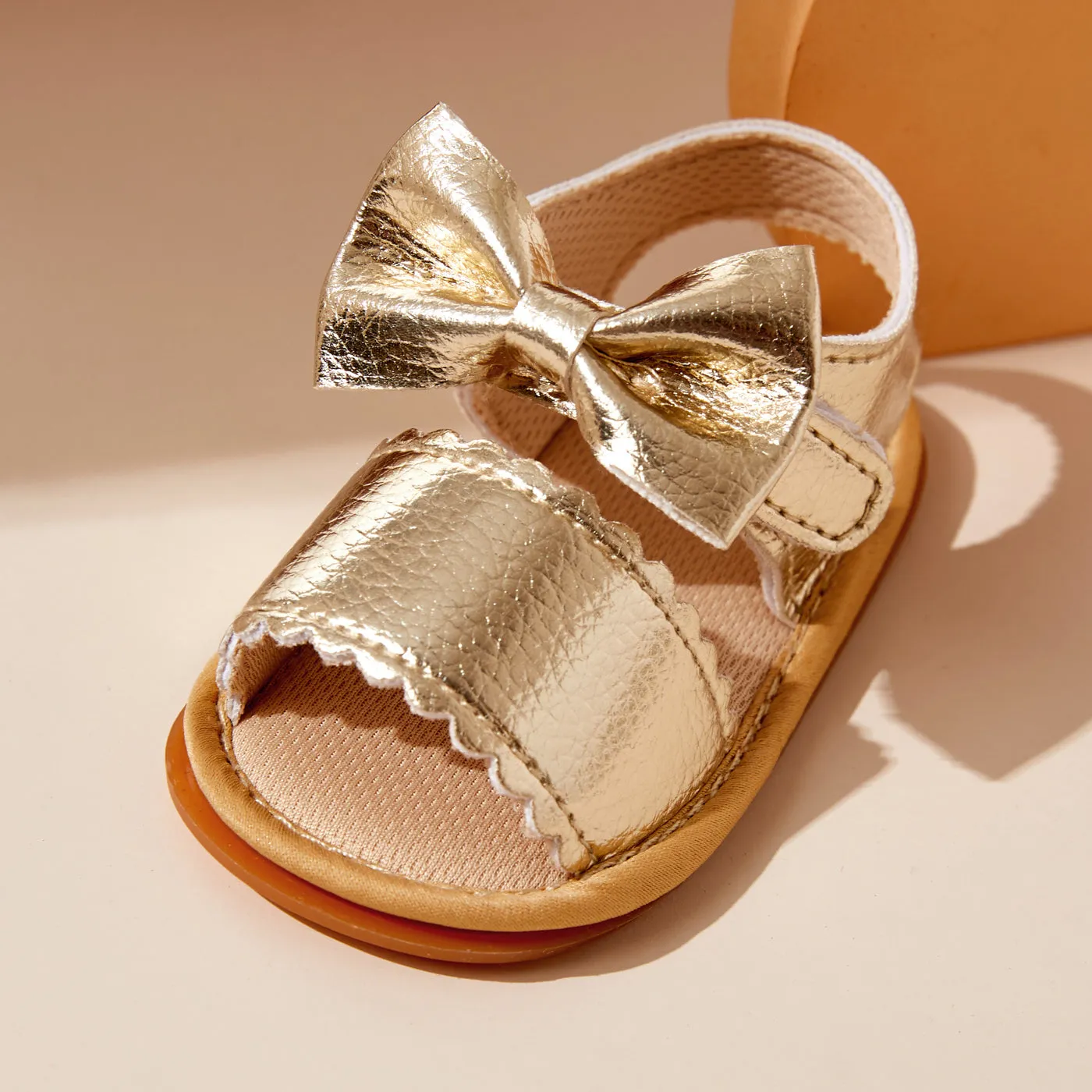 Baby / Toddler Solid Bowknot Velcro Closure Sandals