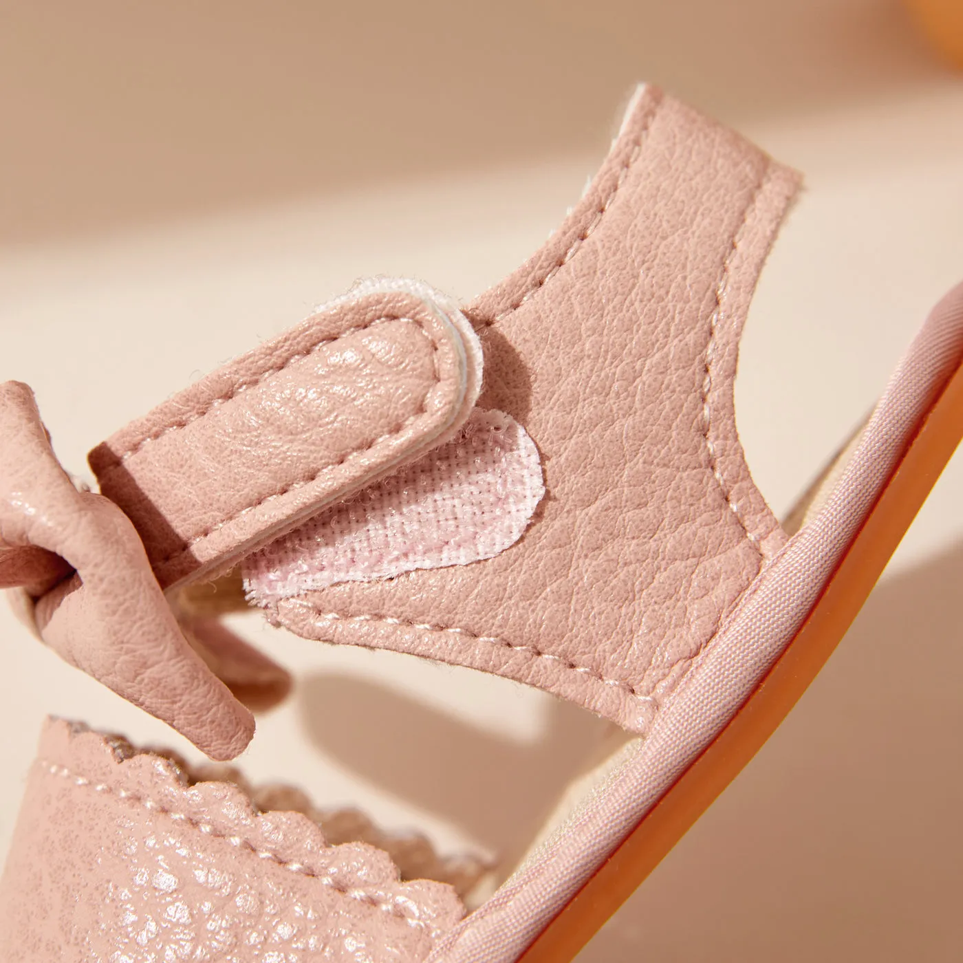 Baby / Toddler Solid Bowknot Velcro Closure Sandals