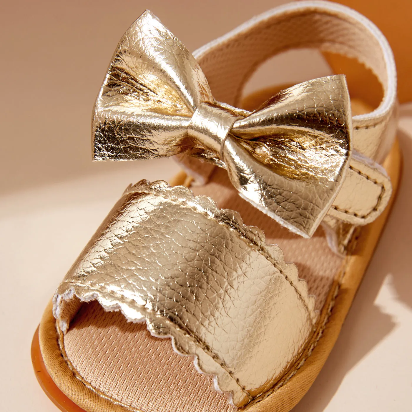 Baby / Toddler Solid Bowknot Velcro Closure Sandals