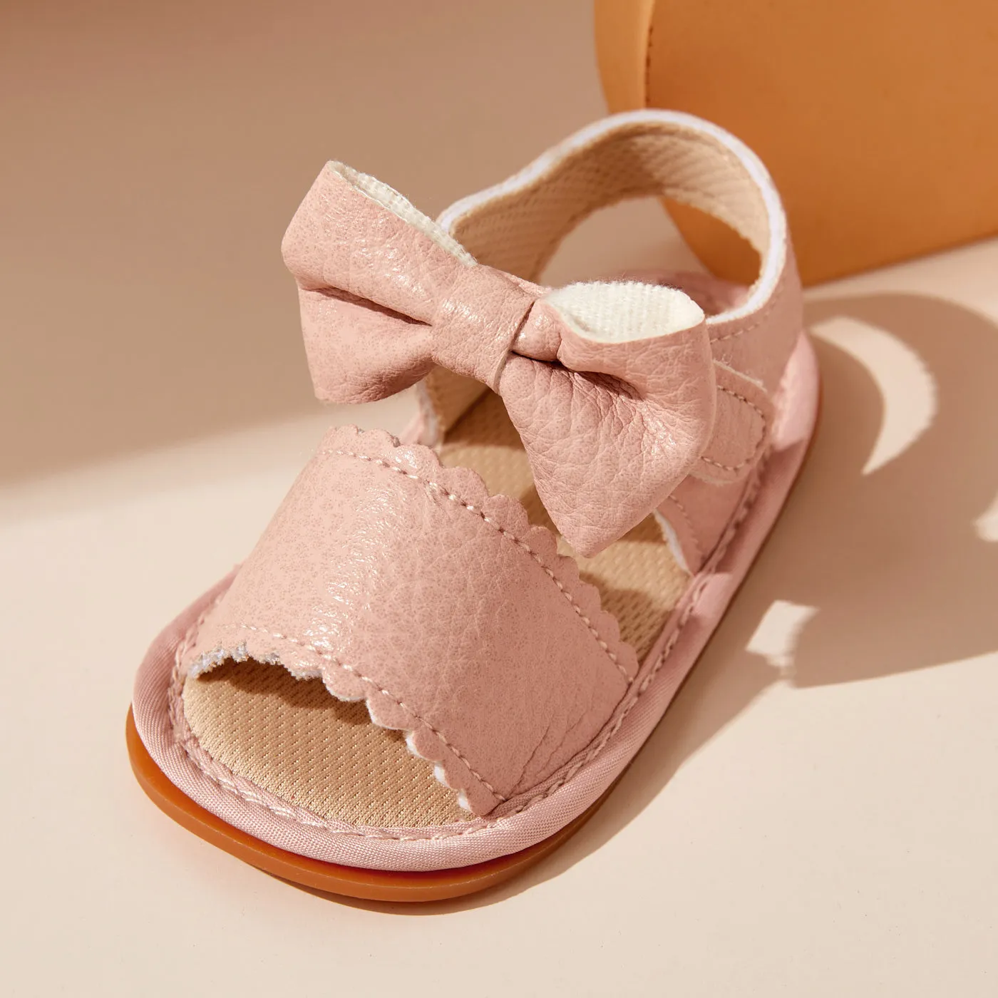 Baby / Toddler Solid Bowknot Velcro Closure Sandals