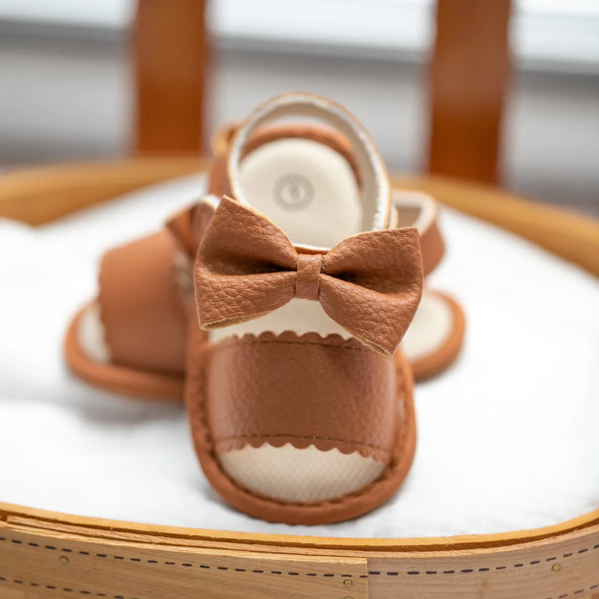 Baby / Toddler Solid Bowknot Velcro Closure Sandals