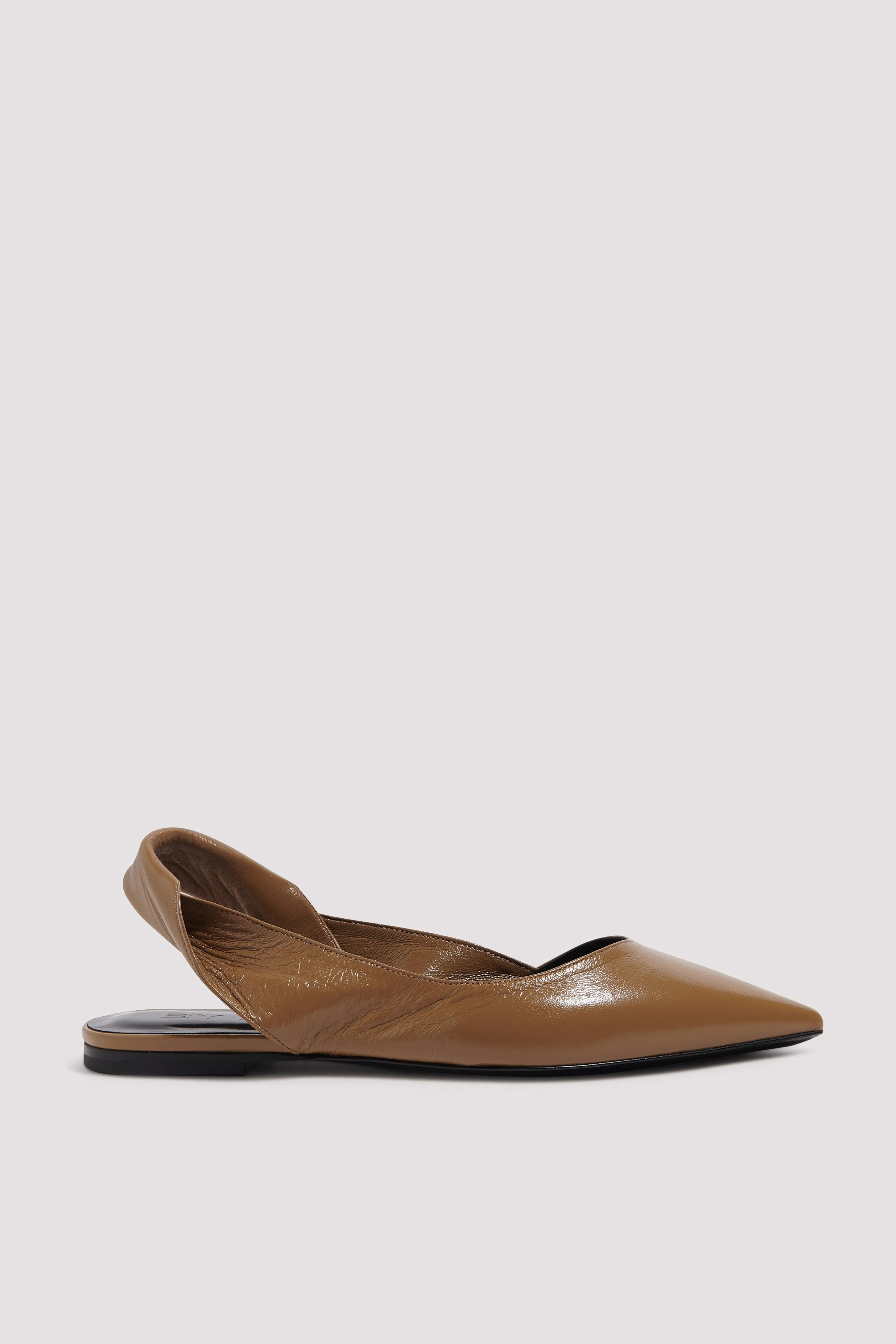 Beige Yasha Leather Flat Pumps