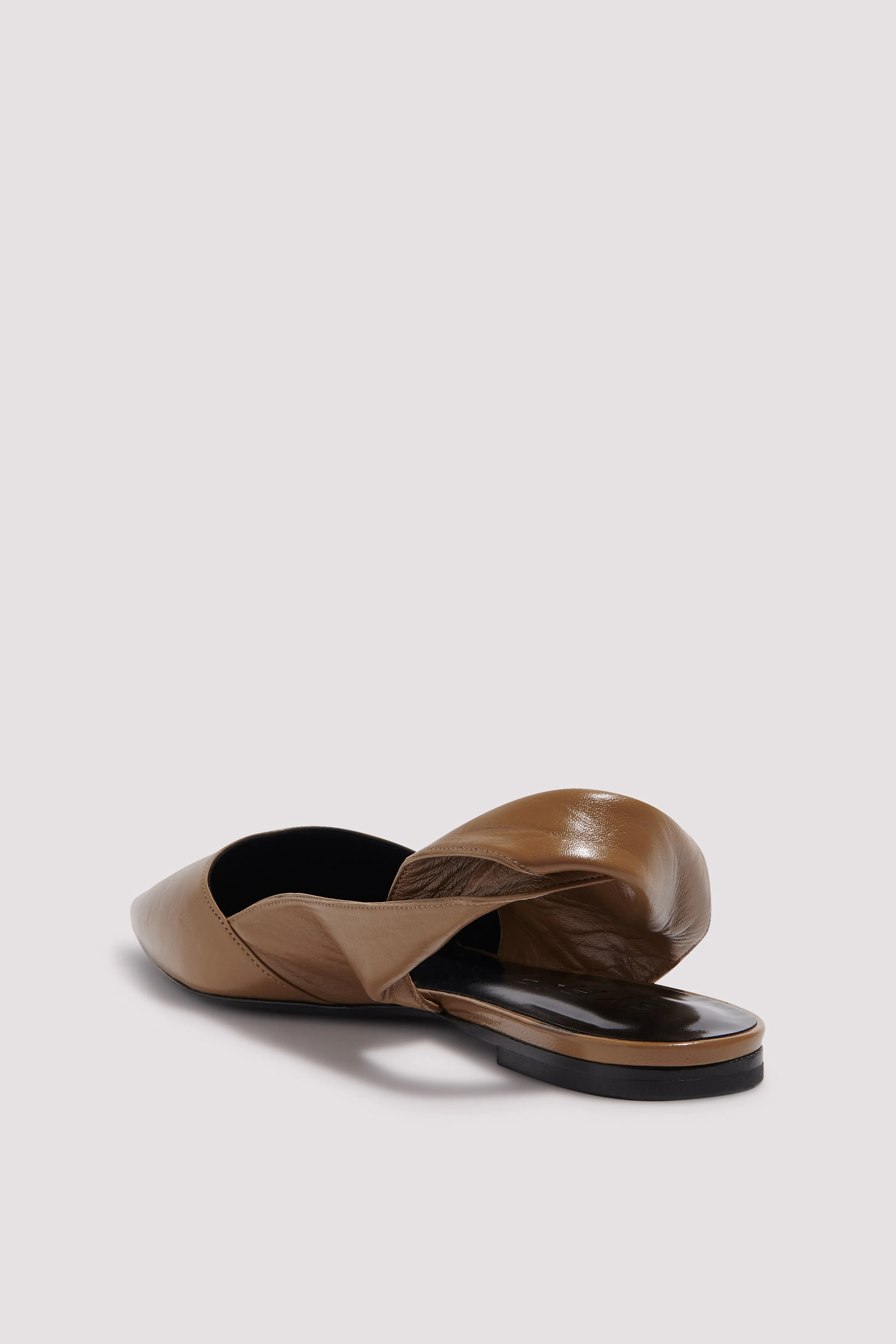 Beige Yasha Leather Flat Pumps