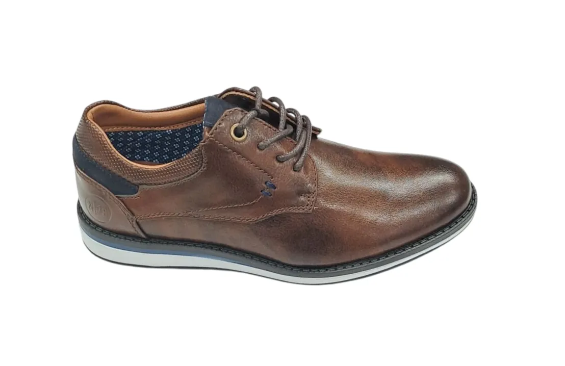 Boys Ninety 78 Laced Smart Casual Shoe - Brown