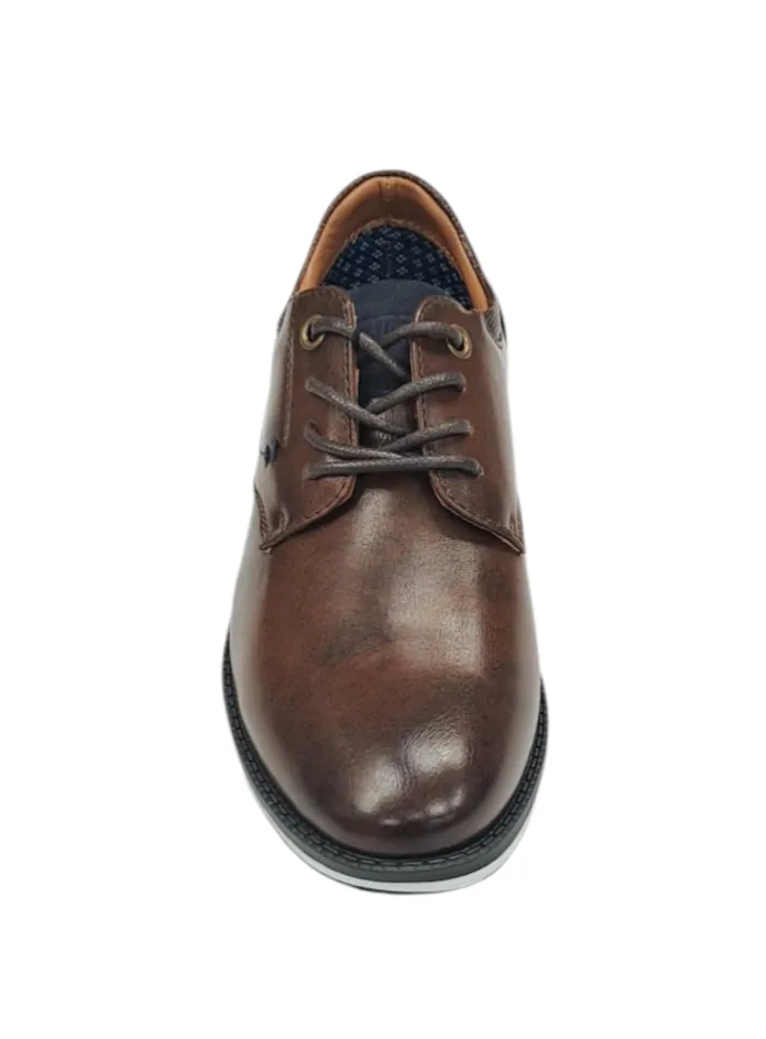 Boys Ninety 78 Laced Smart Casual Shoe - Brown
