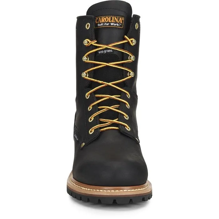 Carolina Men's Elm Black Insulated Waterproof Steel Toe Logger Boots CA5823