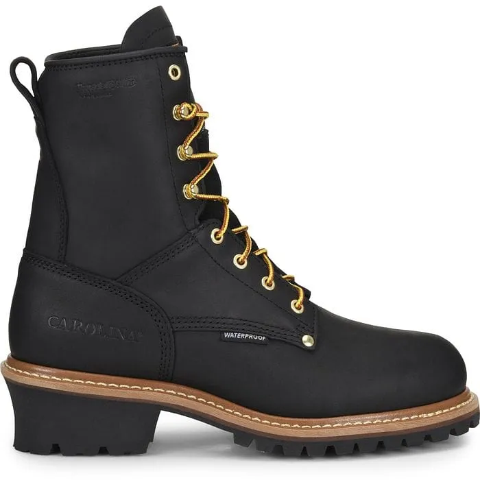 Carolina Men's Elm Black Insulated Waterproof Steel Toe Logger Boots CA5823