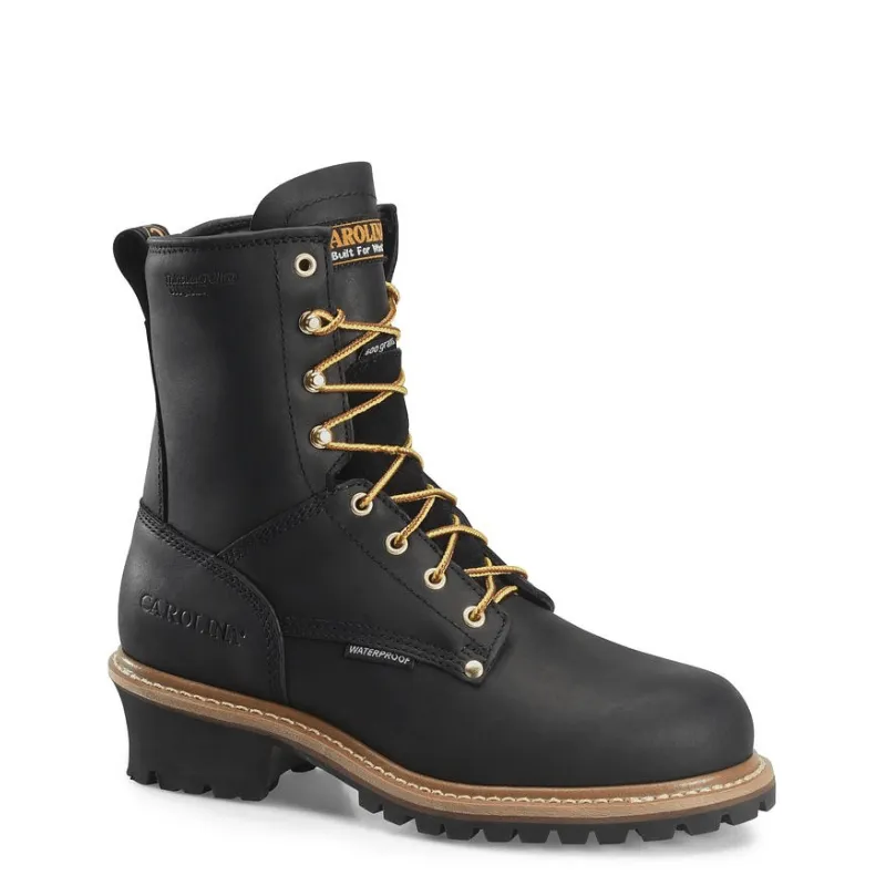 Carolina Men's Elm Black Insulated Waterproof Steel Toe Logger Boots CA5823