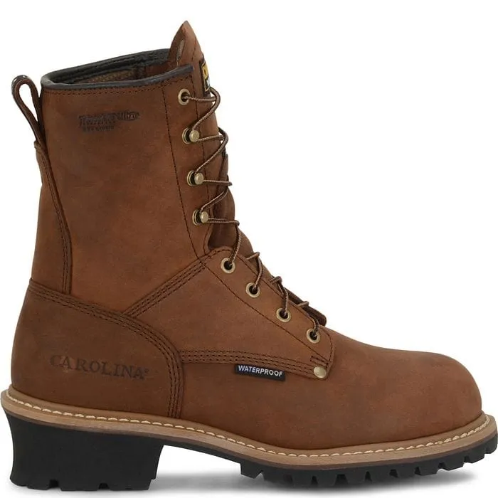 Carolina Men's Elm Brown Insulated Waterproof Steel Toe Logger Boots CA5821