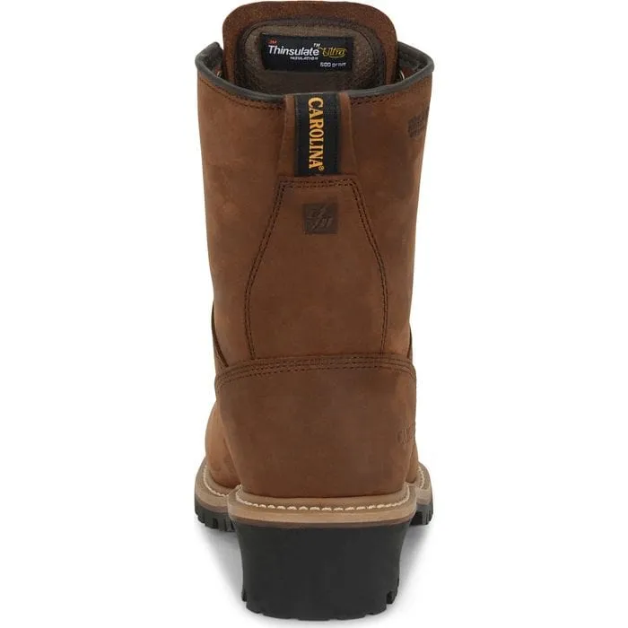 Carolina Men's Elm Brown Insulated Waterproof Steel Toe Logger Boots CA5821