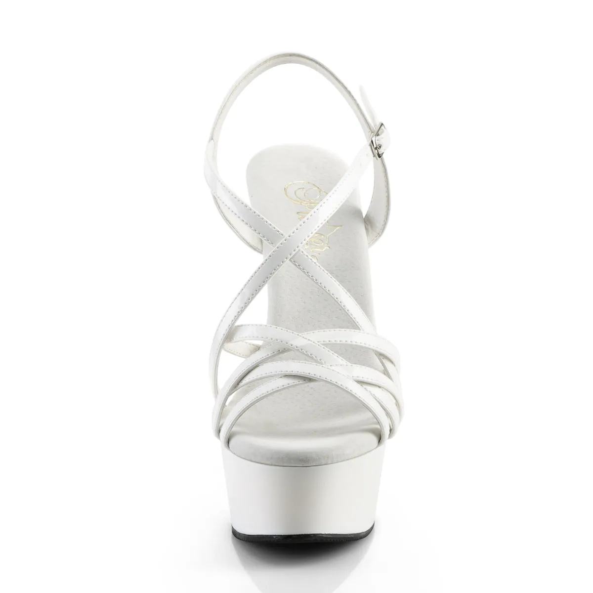 Criss Cross Platform White Sandals Delight-613