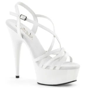 Criss Cross Platform White Sandals Delight-613