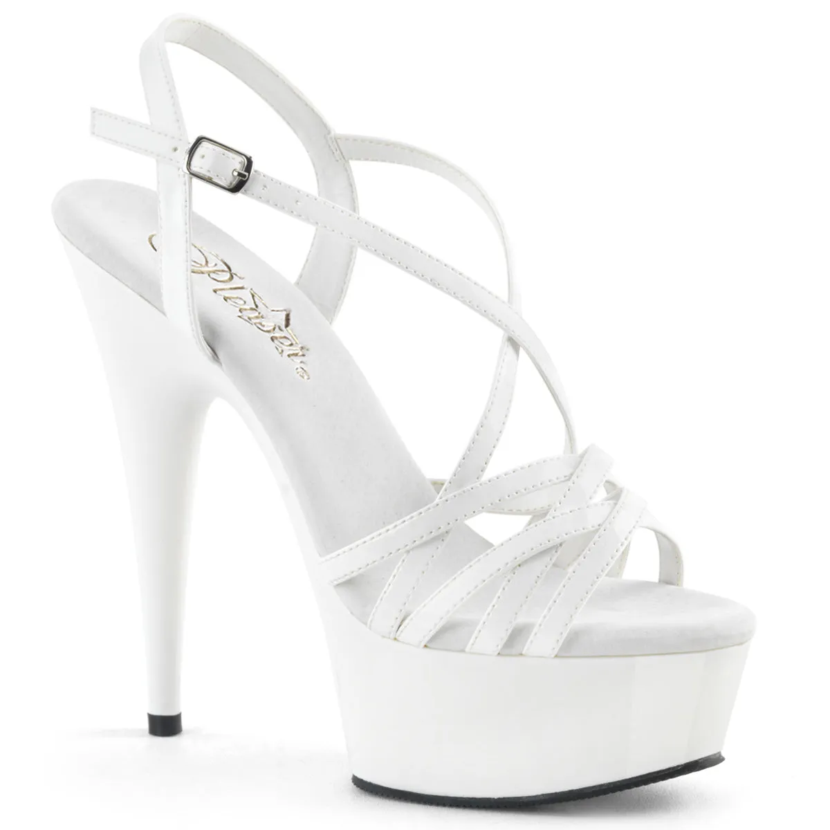 Criss Cross Platform White Sandals Delight-613