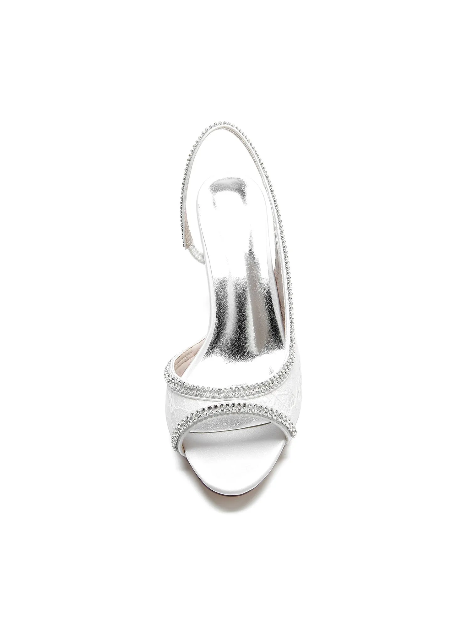 Crystal Embellished Peep Toe Slingback Sandals