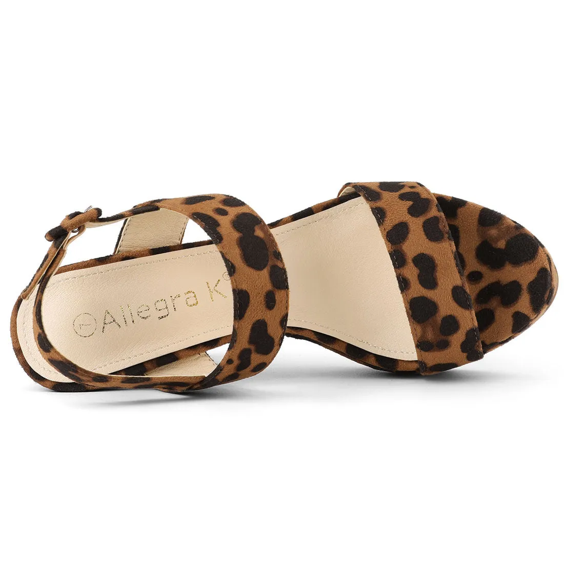 Faux Suede Platform Chunky High Heel Slingback Sandals