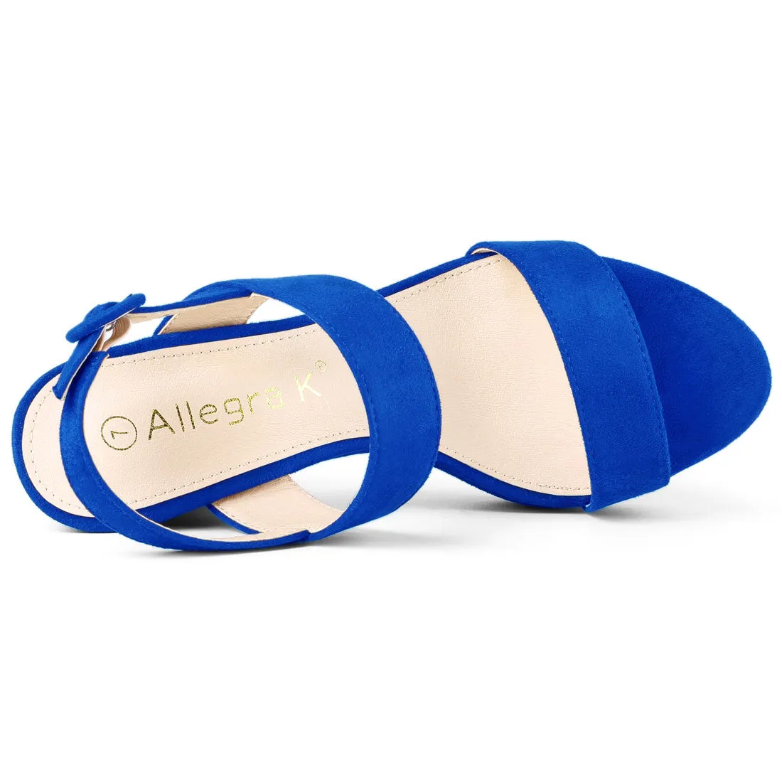Faux Suede Platform Chunky High Heel Slingback Sandals