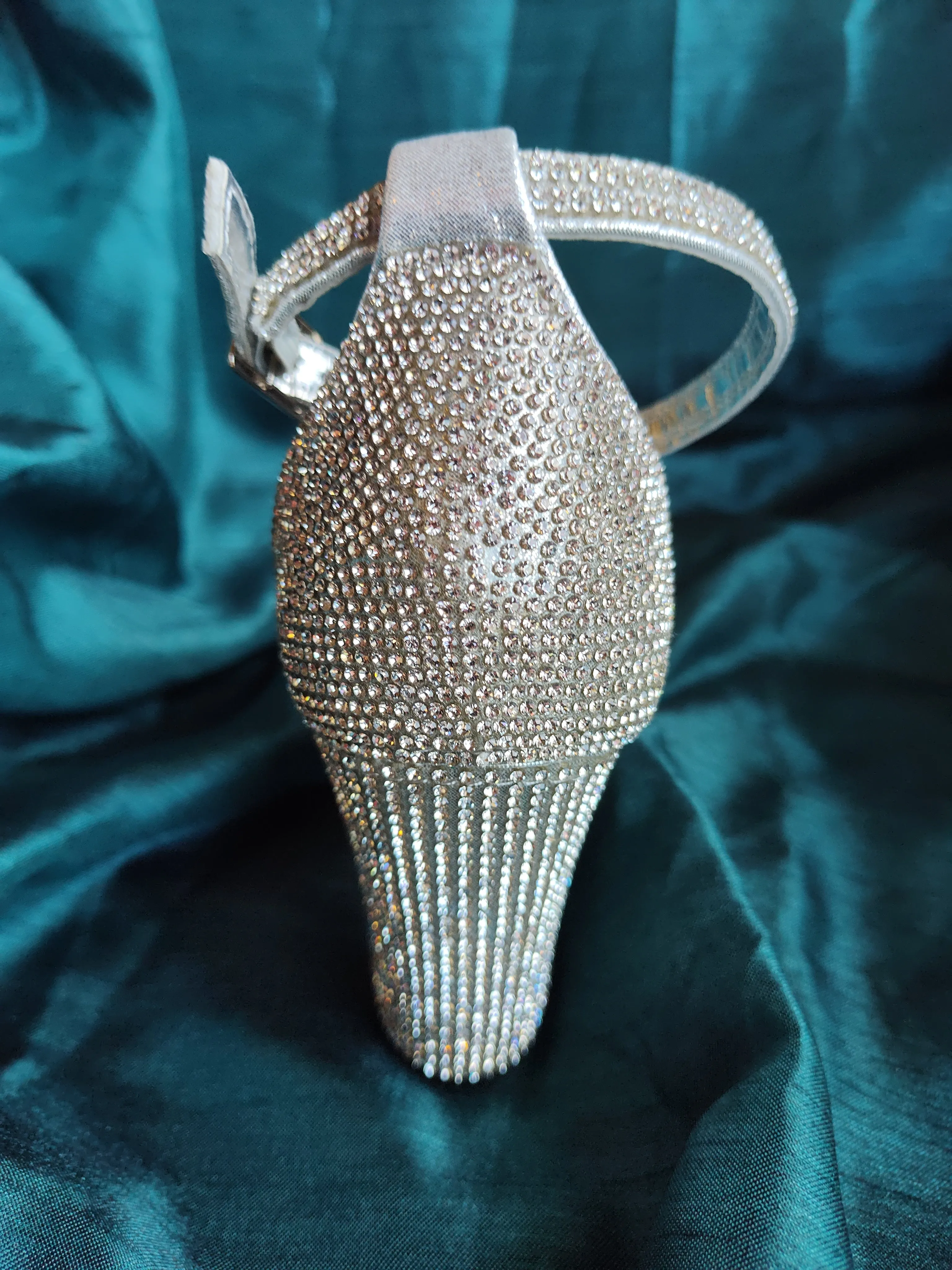Glitzy Ankle Strap Heeled Sandal | Ava