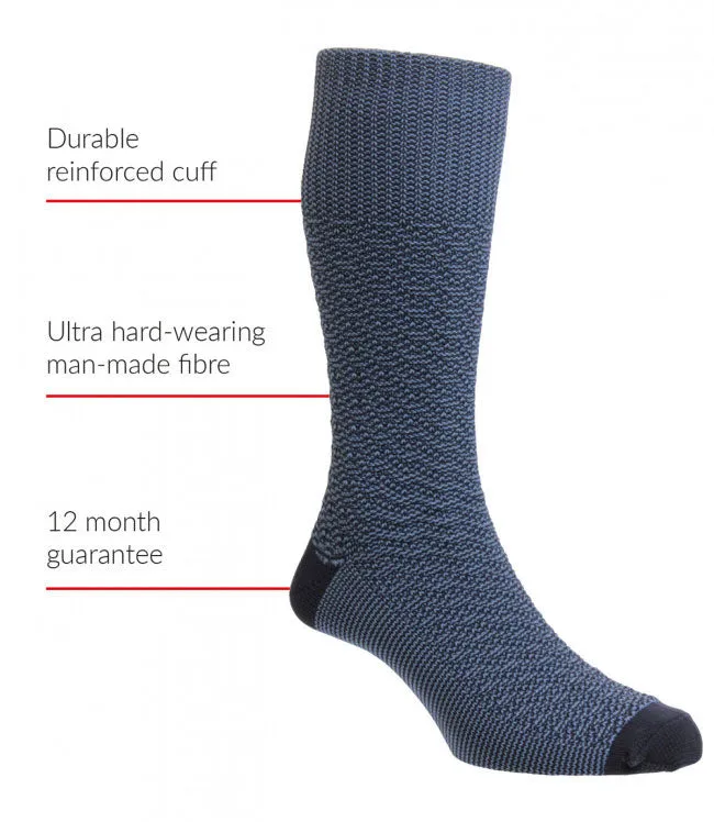 HJ Indestructible Textured Marl Half Hose Socks