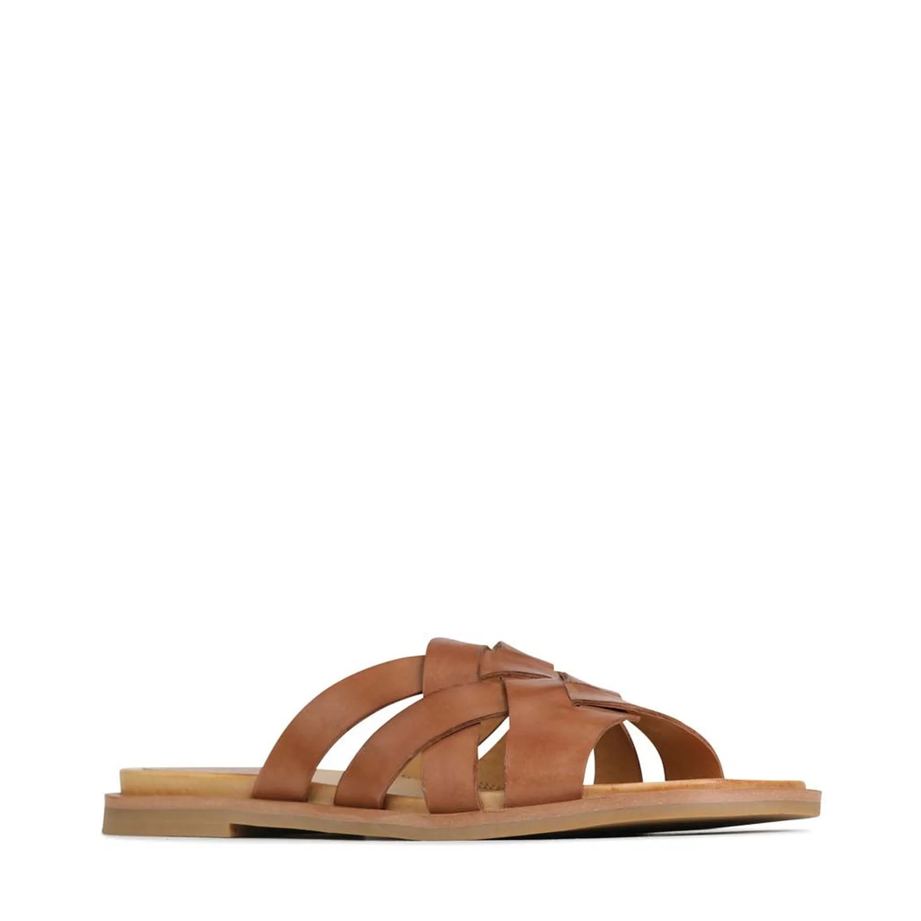 JELSIE LEATHER SLIDE SANDALS