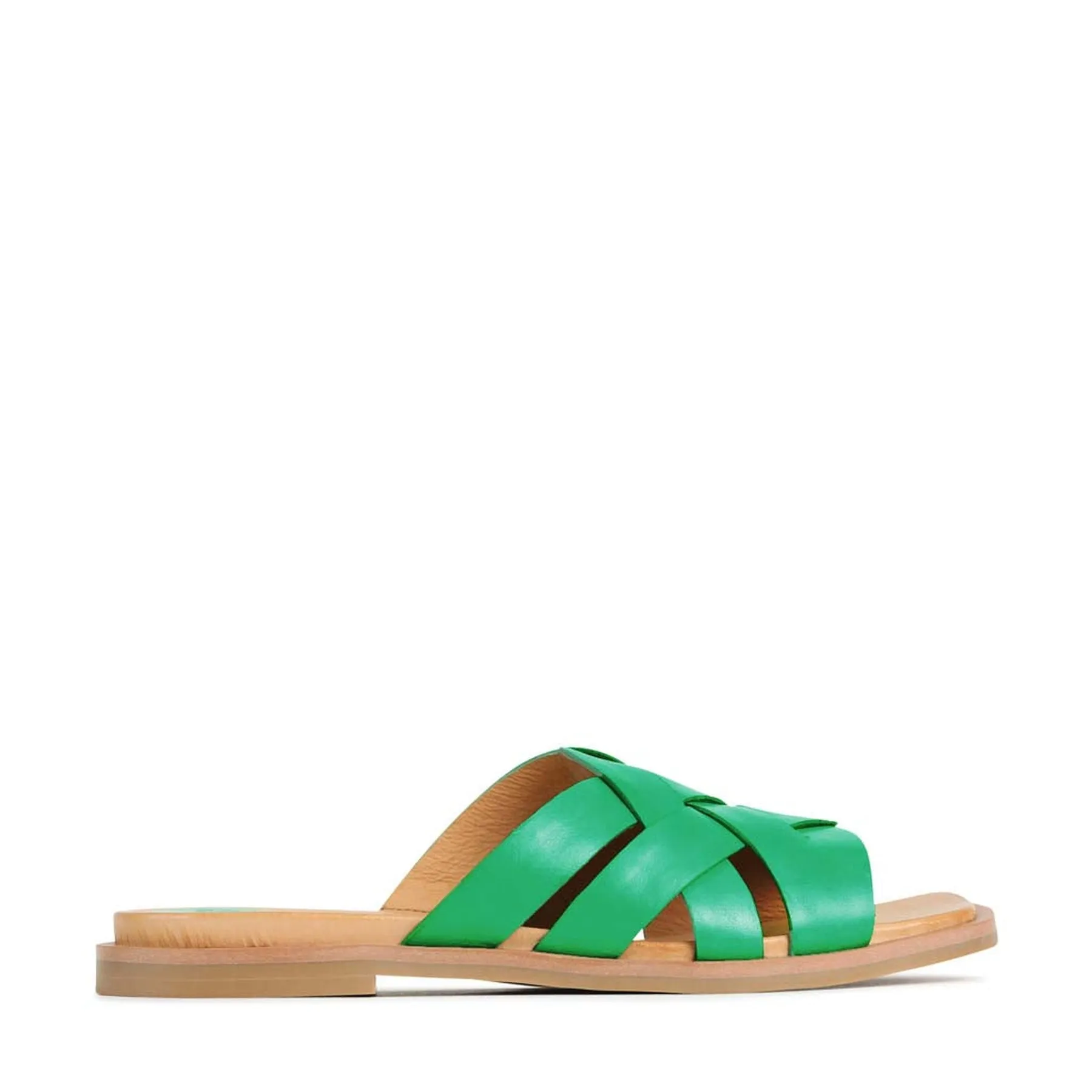 JELSIE LEATHER SLIDE SANDALS
