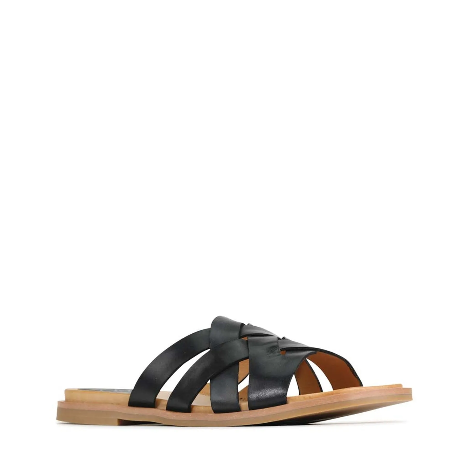 JELSIE LEATHER SLIDE SANDALS