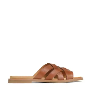 JELSIE LEATHER SLIDE SANDALS