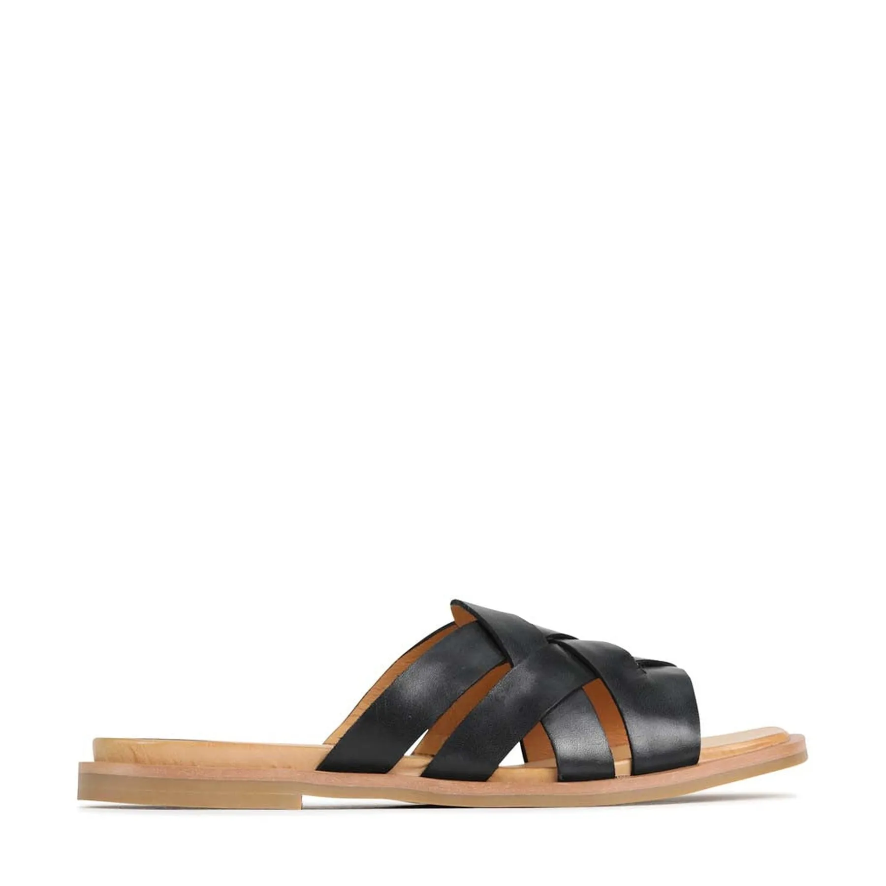 JELSIE LEATHER SLIDE SANDALS
