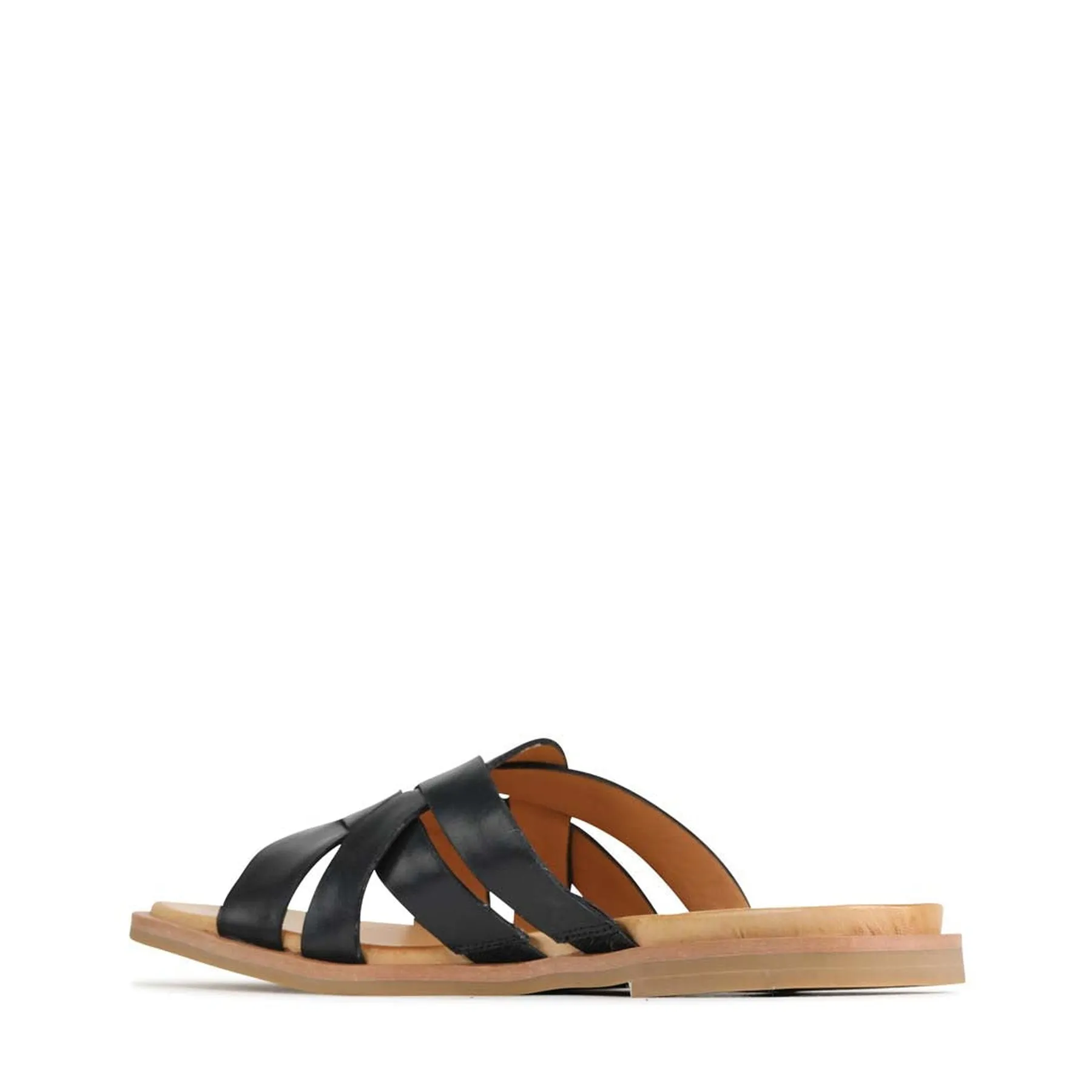 JELSIE LEATHER SLIDE SANDALS