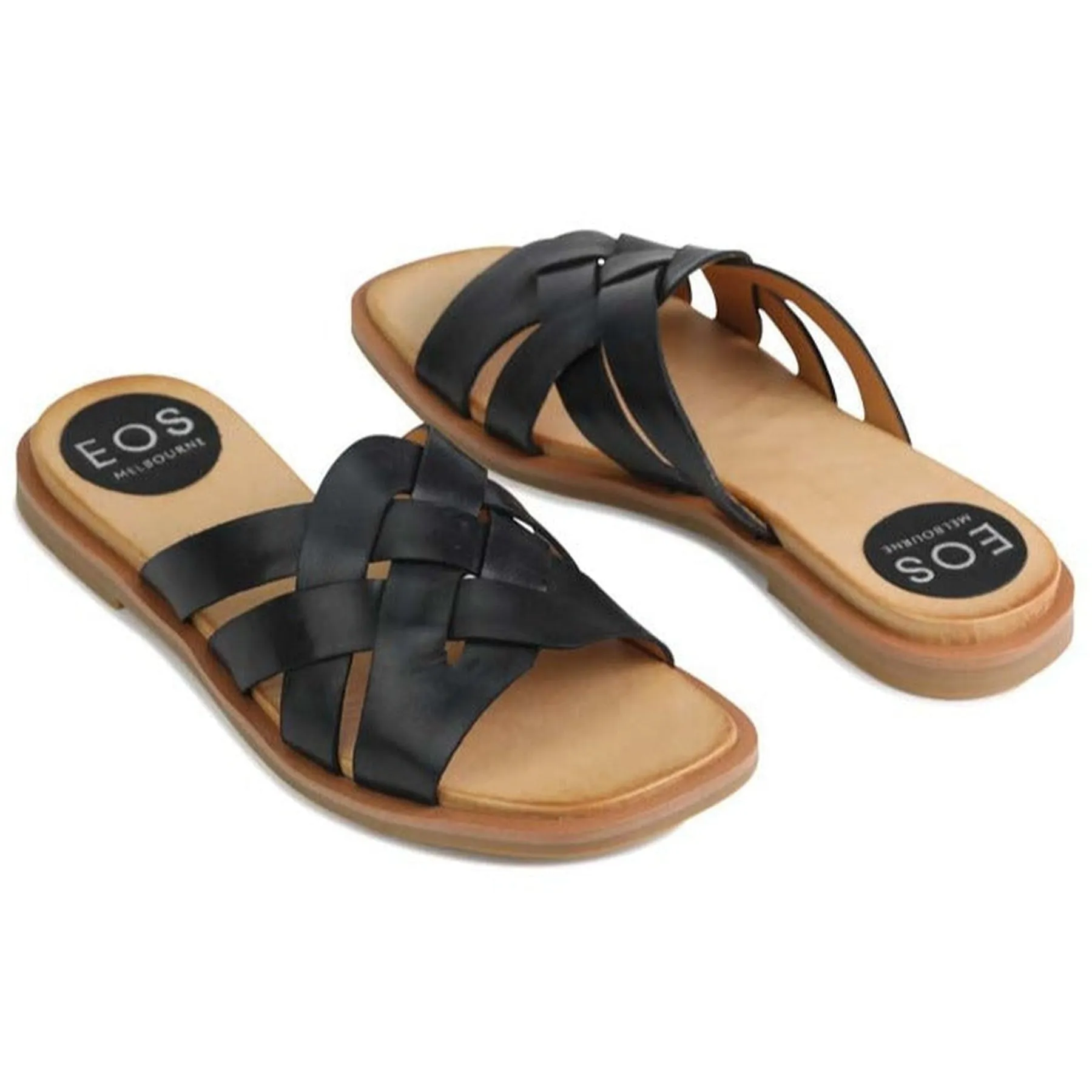 JELSIE LEATHER SLIDE SANDALS