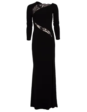 Jersey Gown with Lace Inserts