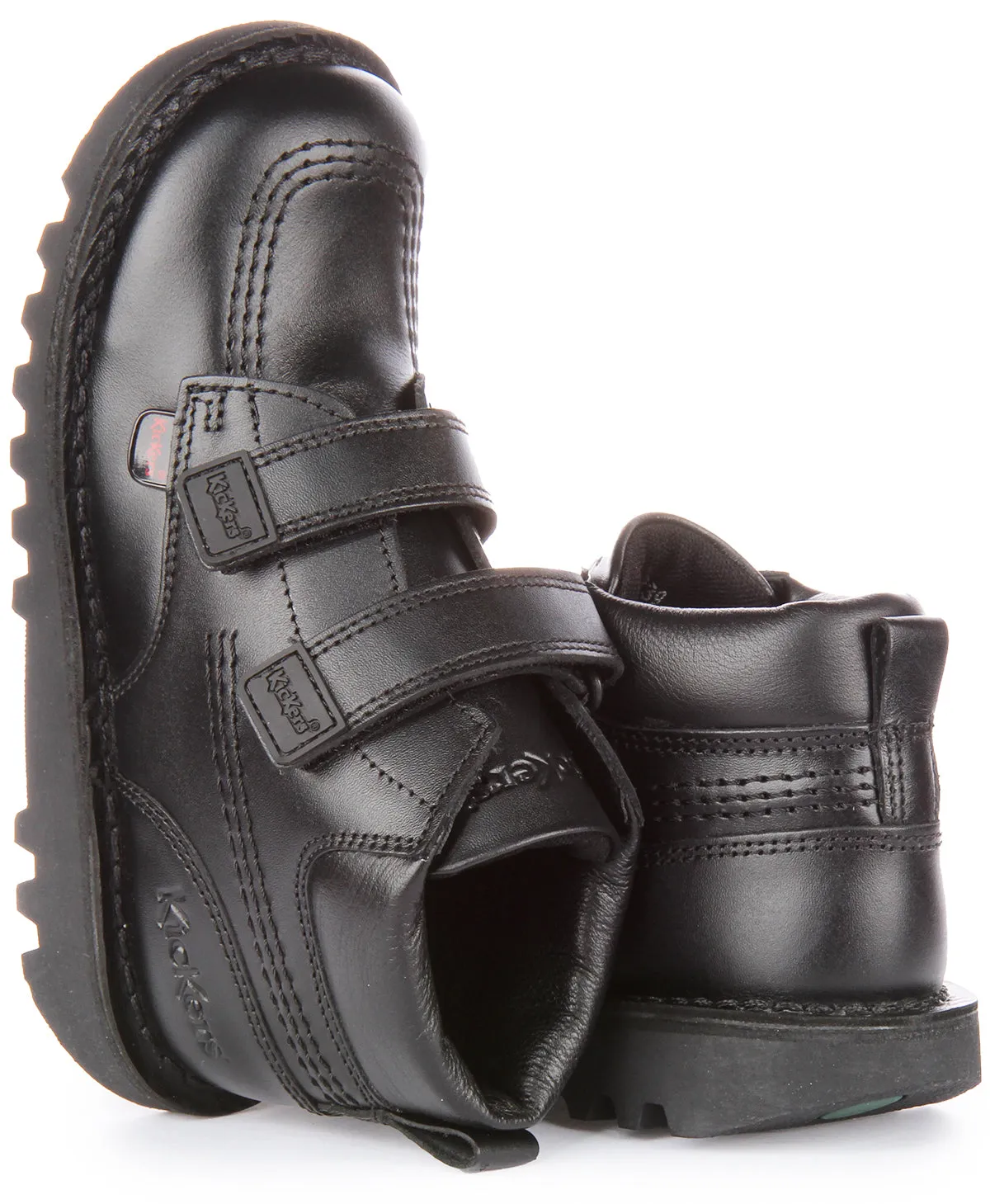 Kickers Kick Hi Roll Leather In Black For Junior