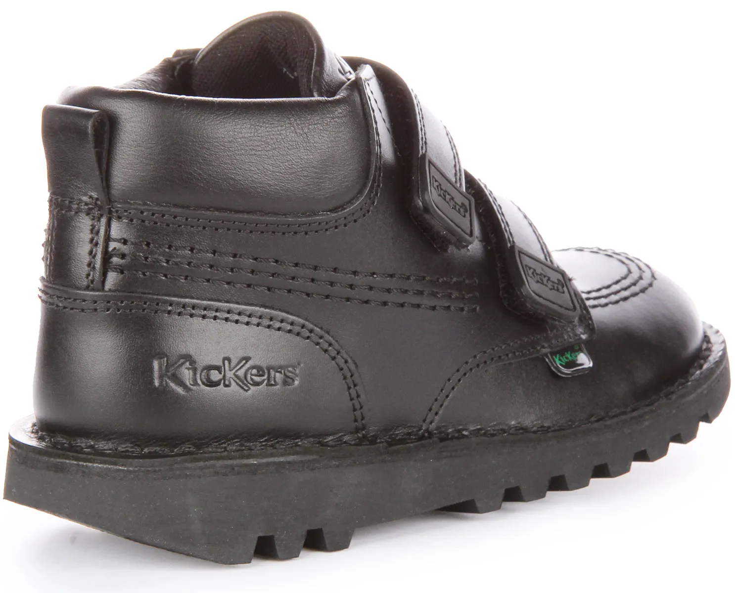 Kickers Kick Hi Roll Leather In Black For Junior