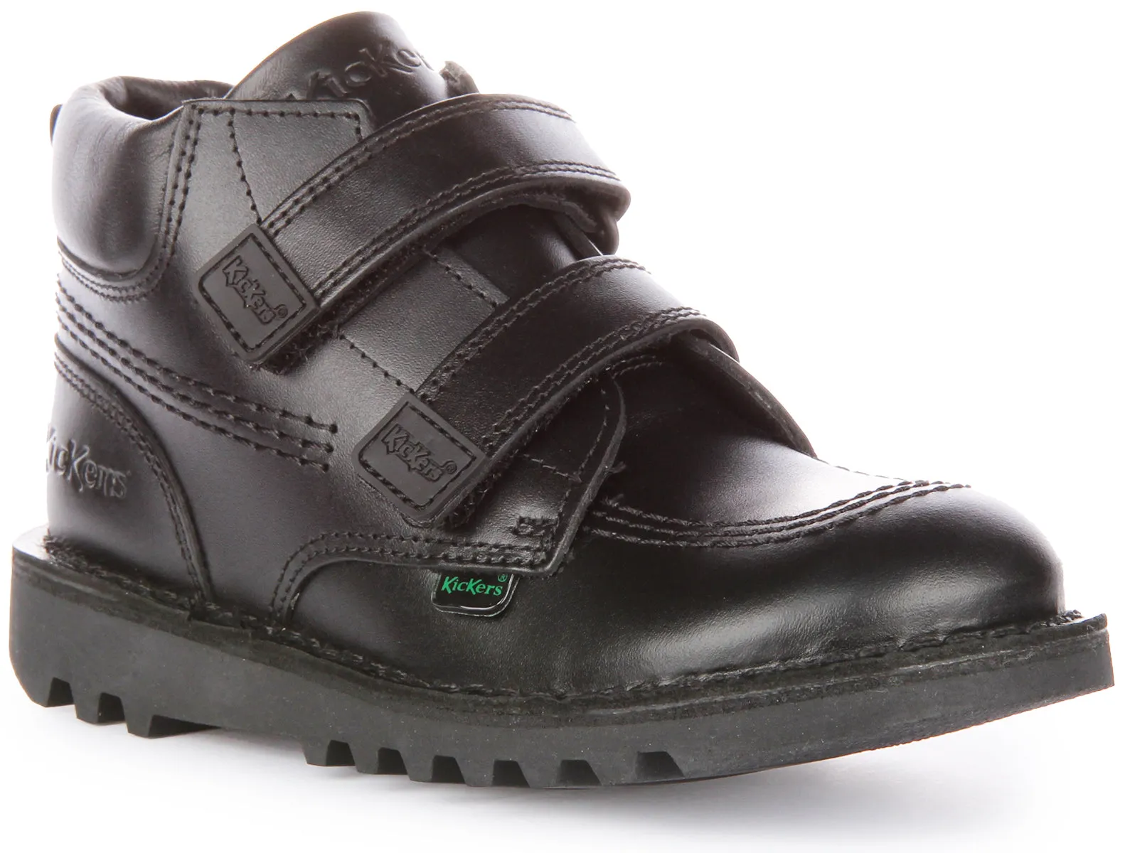 Kickers Kick Hi Roll Leather In Black For Junior