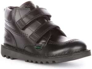 Kickers Kick Hi Roll Leather In Black For Junior