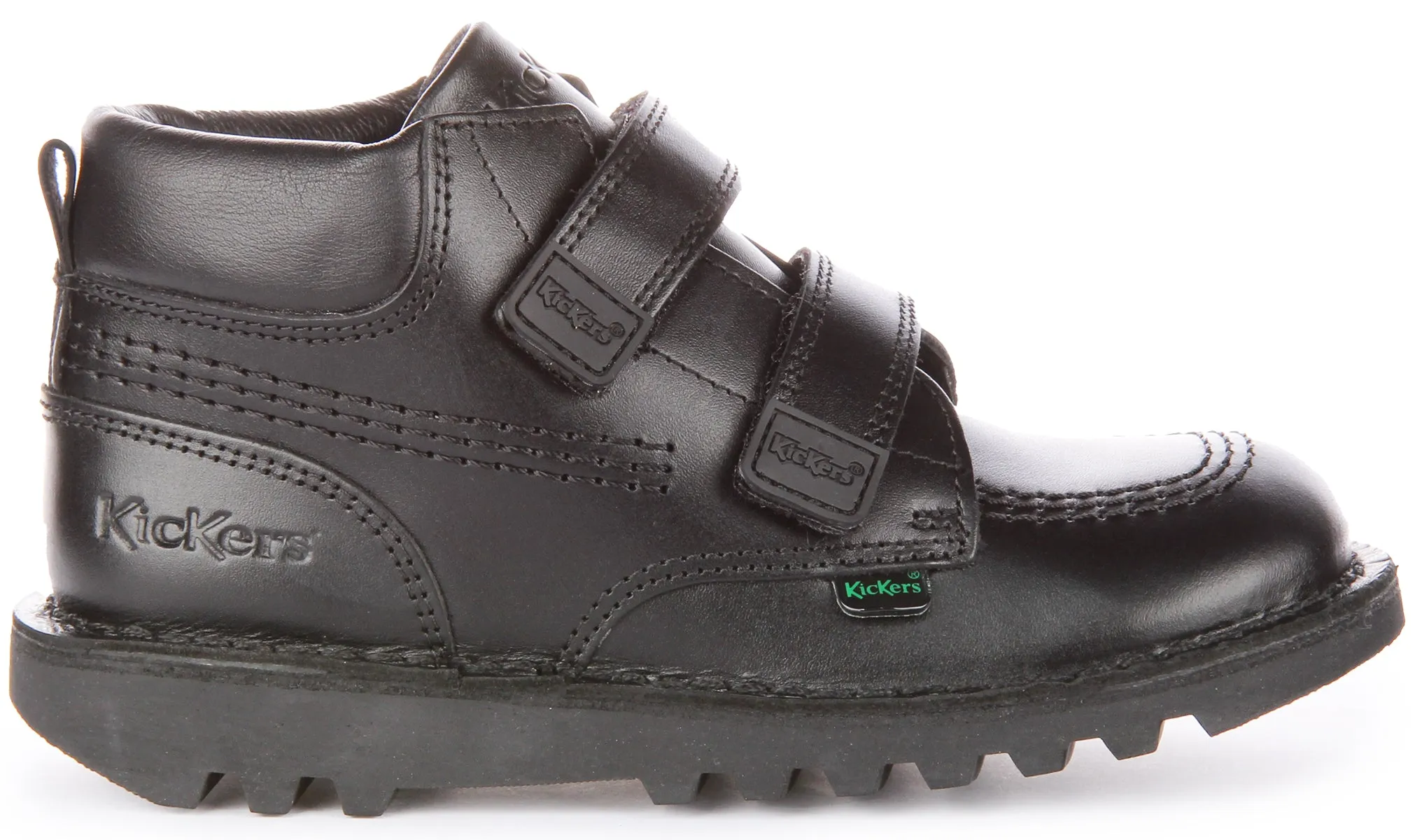 Kickers Kick Hi Roll Leather In Black For Junior