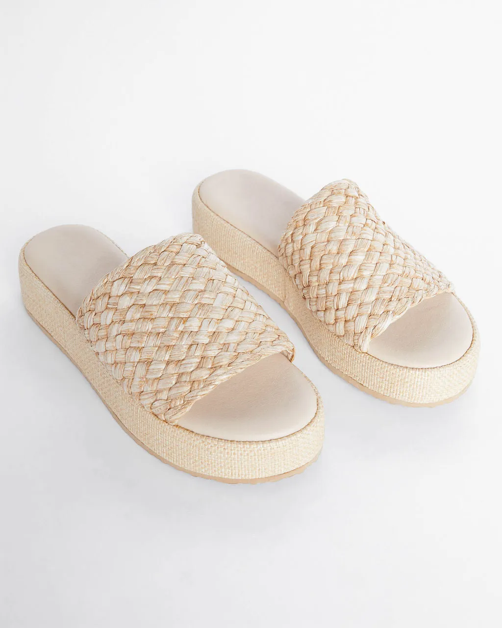 Lotus Braided Raffia Platform Sandals