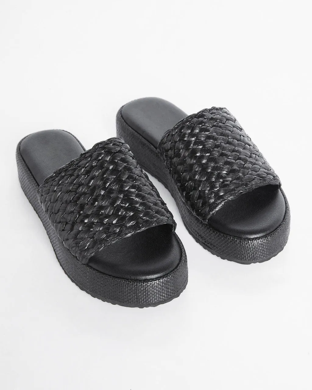Lotus Braided Raffia Platform Sandals