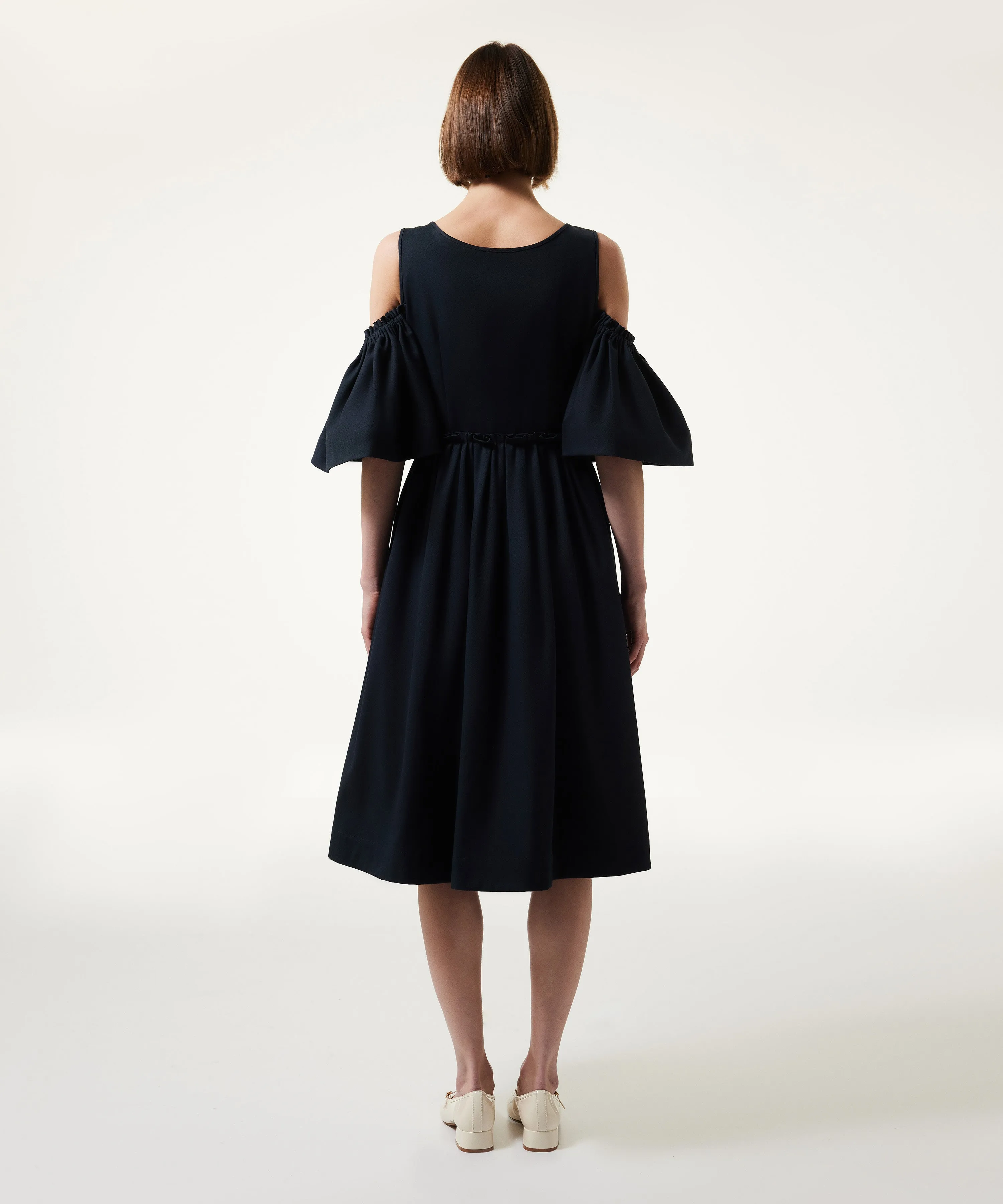 Machka Embroidered Flounce Dress Indigo