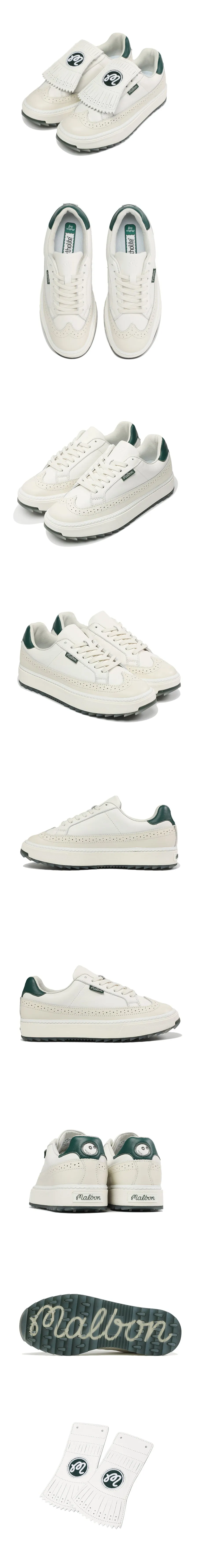 Malbon Golf Shoes WHITE GREEN CREAM