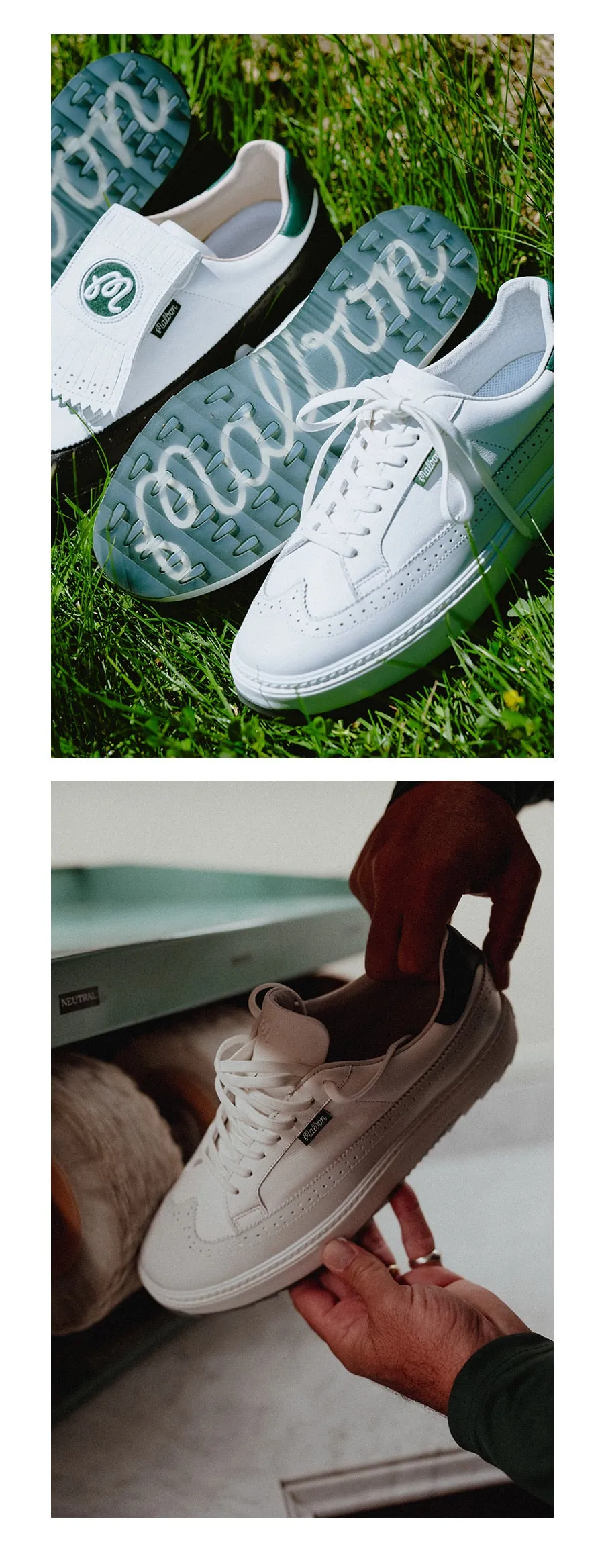 Malbon Golf Shoes WHITE GREEN CREAM