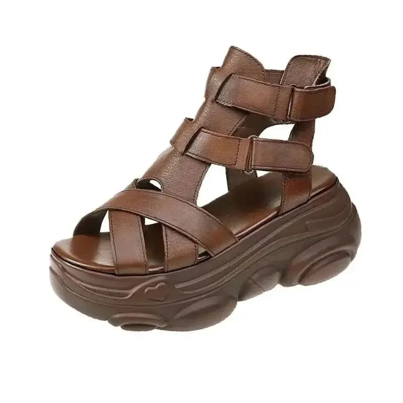 Modern Button Platform Sandals