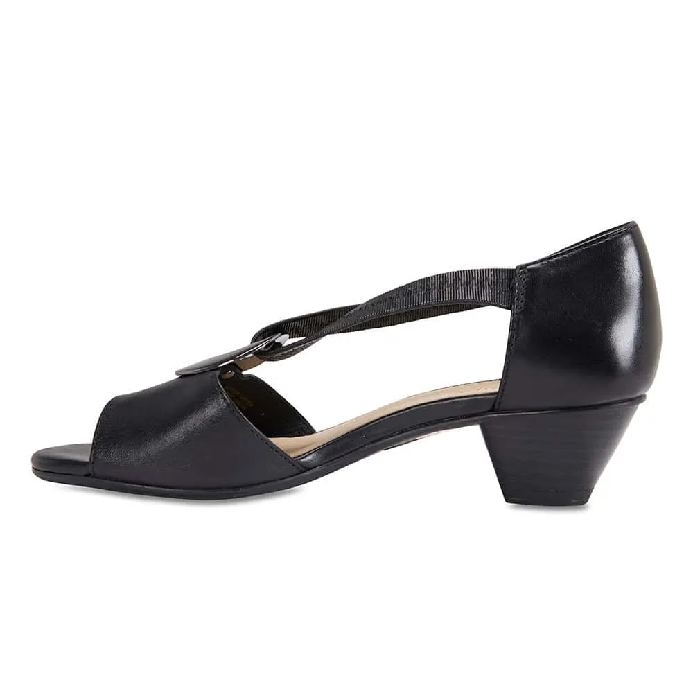 Praise Heel in Black Leather