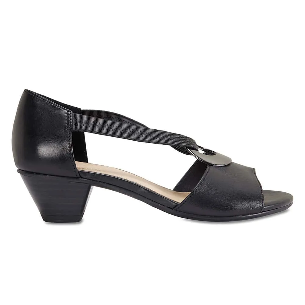 Praise Heel in Black Leather