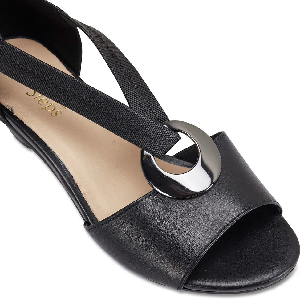 Praise Heel in Black Leather