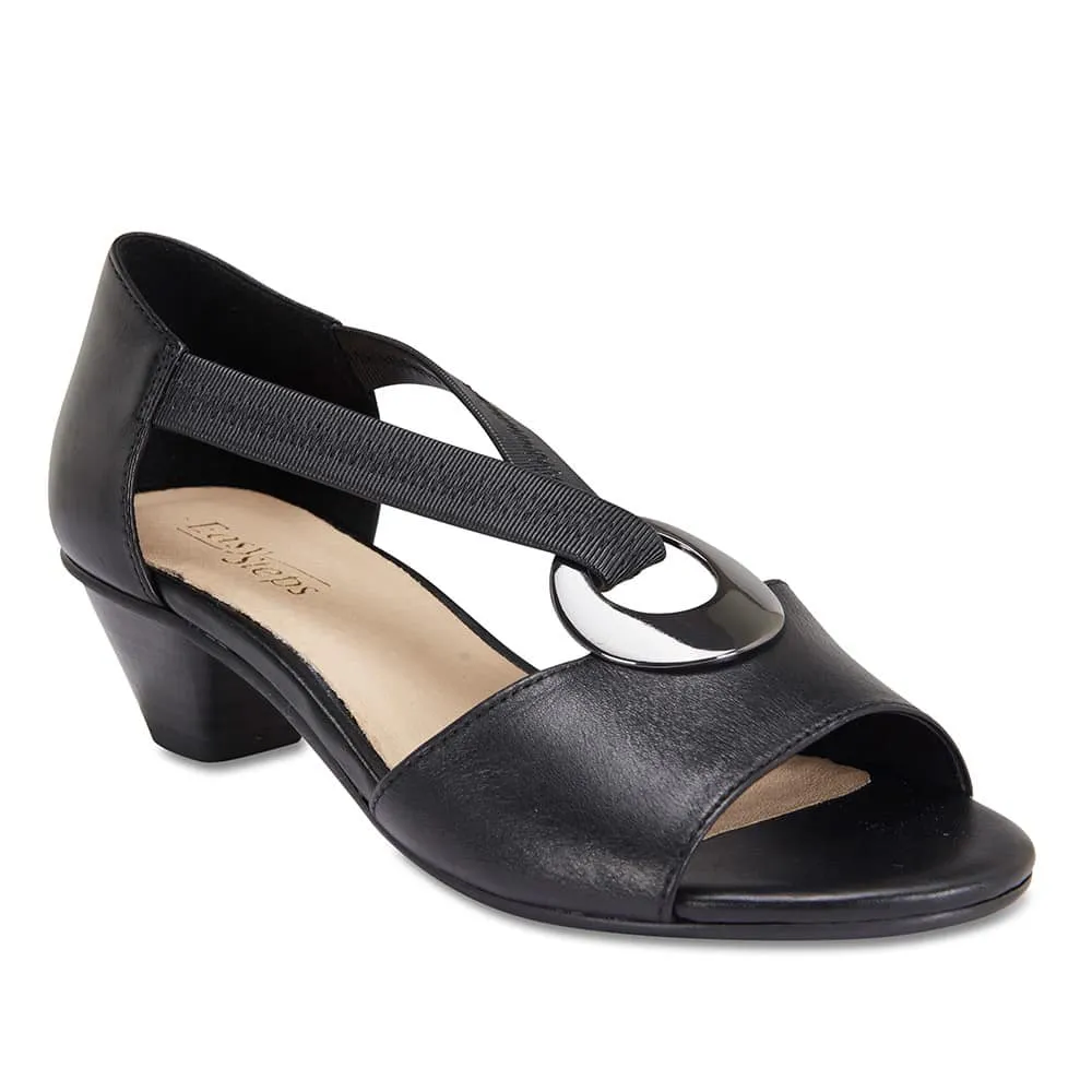 Praise Heel in Black Leather