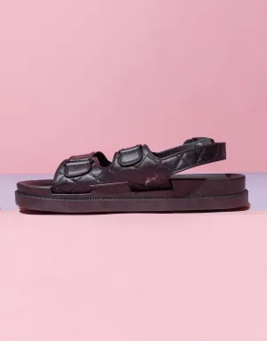 Quilted strap sandals