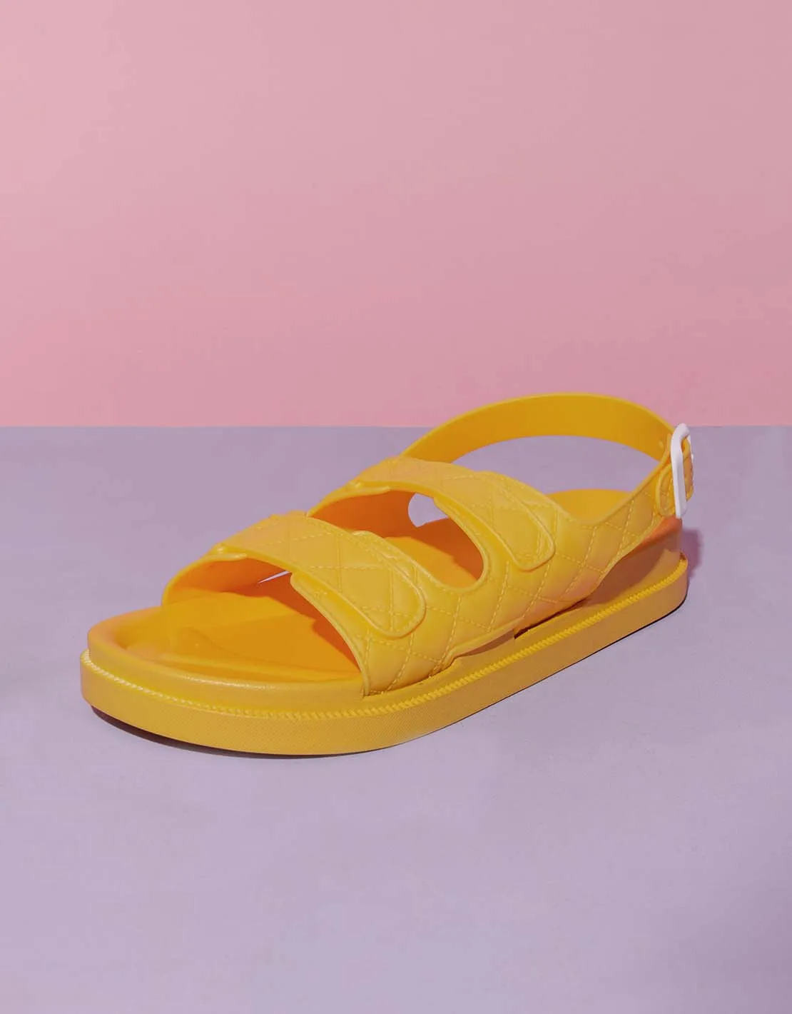 Quilted strap sandals